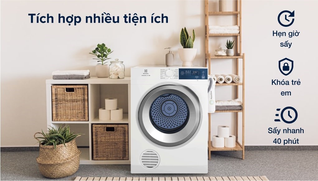 Máy sấy quần áo Electrolux 8.5 kg EDS854J3WB