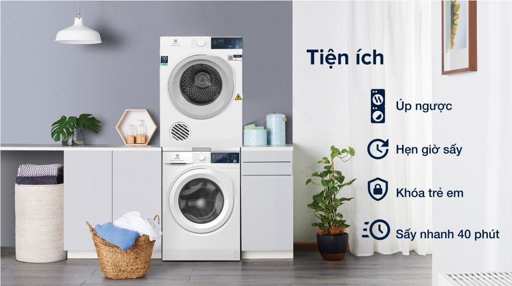 Máy sấy quần áo Electrolux 8.5 kg EDV854J3WB