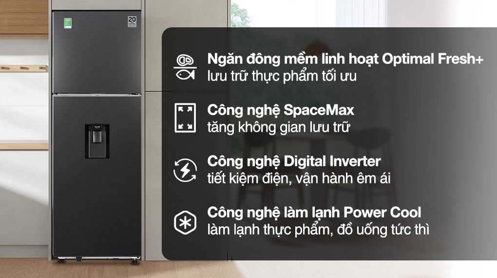 Tủ lạnh Samsung Inverter 345 lít RT35CG5544B1SV