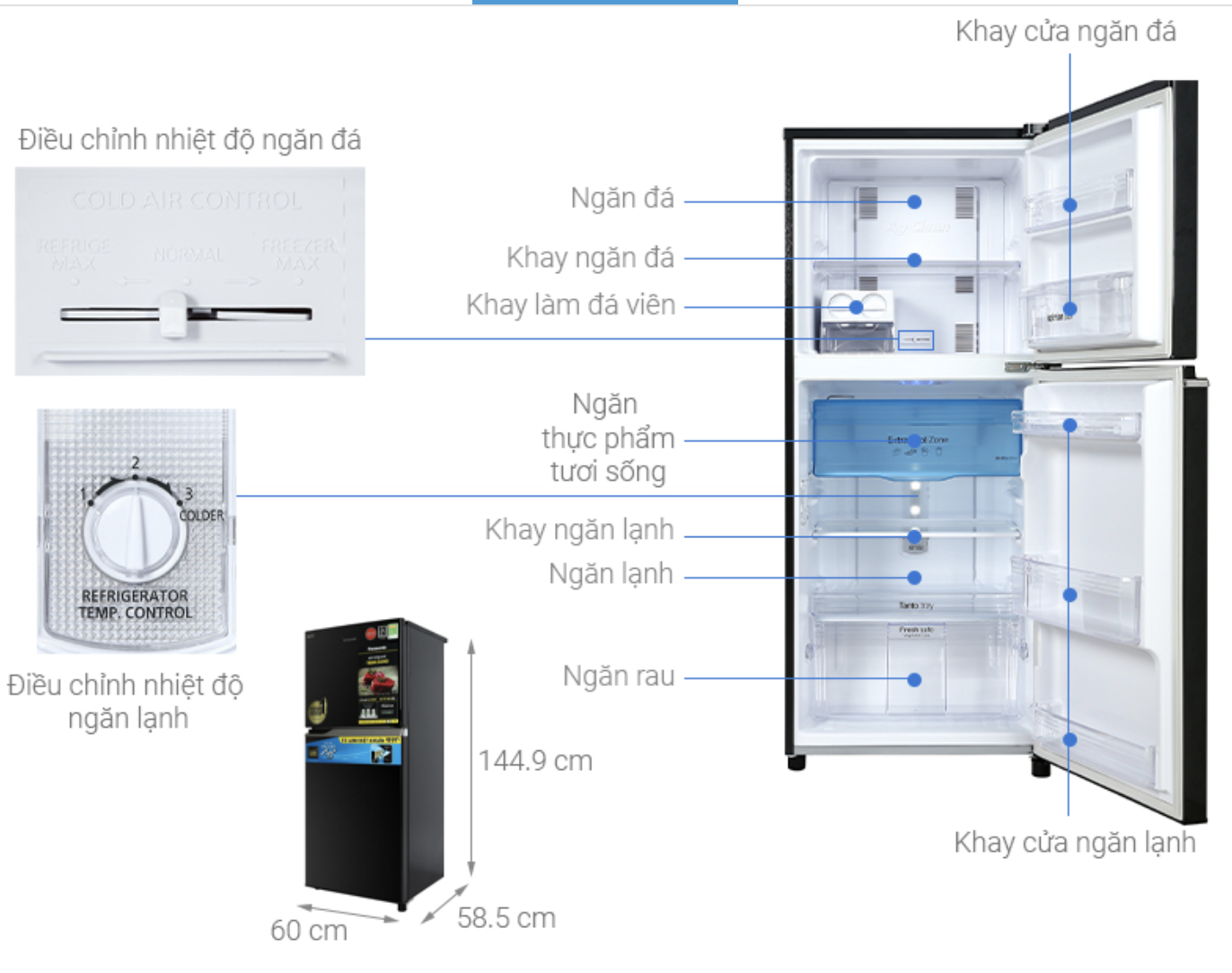 Tủ Lạnh Panasonic Inverter 234 Lít NR-TV261BPKV