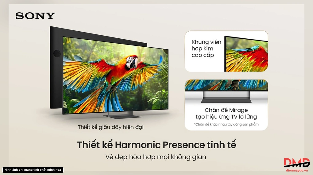 Thiết kế Sony google tv true rgb bravia 7 ii K98XR70M2