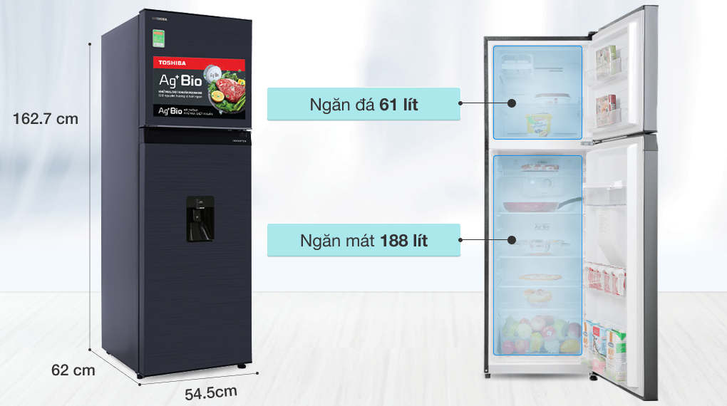 Tủ lạnh Toshiba Inverter 249 lít GR-RT325WE-PMV(06)-MG 