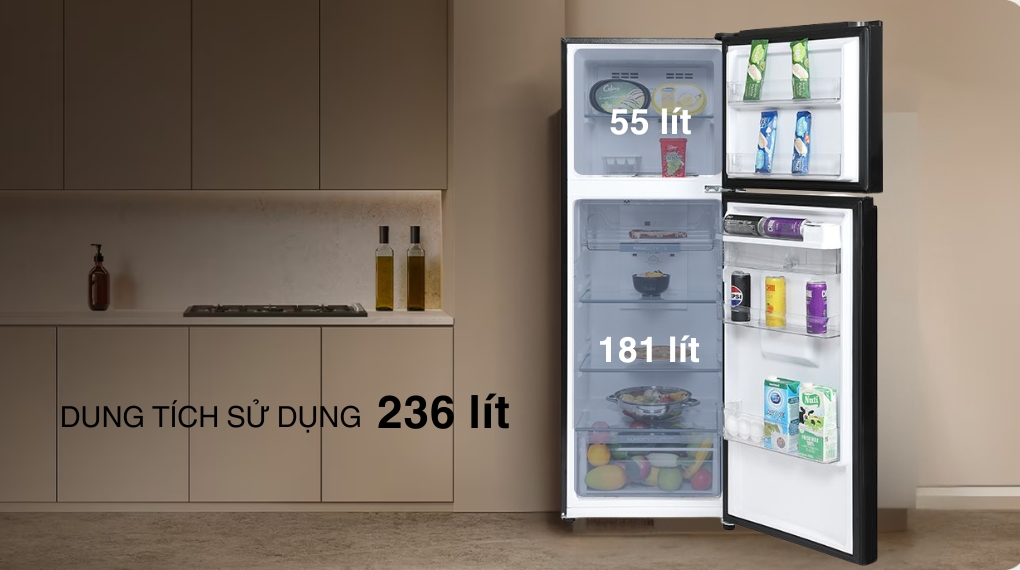 Tủ lạnh Aqua Inverter 236 lít AQR-T265FA(WFB)