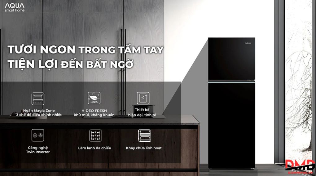 Tủ lạnh Aqua Inverter 283 lít AQR-T305FA(LB)