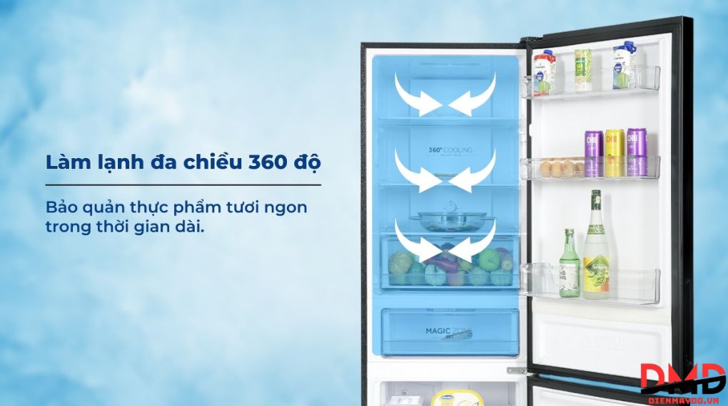 Tủ lạnh Aqua Inverter 324 lít AQR-B390MA(SLB)