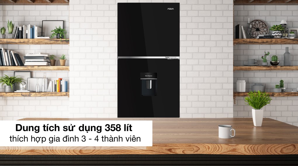 Tủ lạnh Aqua Inverter 358 lít AQR-T410FA(WGB)