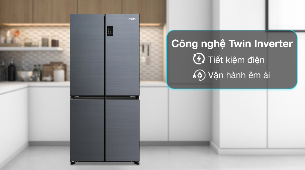Tủ lạnh Aqua Inverter 469 lít AQR-M536XA(SL)