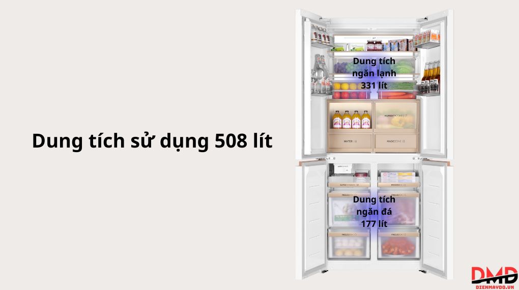 Tủ lạnh Aqua Inverter 508 lít Multi Door AQR-MA580XA(MC)U1
