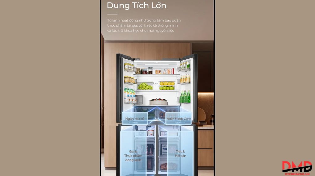 Tủ lạnh Aqua Inverter Multi Door 495 lít AQR-MA570XA(GB)U1