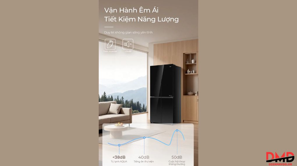 Tủ lạnh Aqua Inverter Multi Door 495 lít AQR-MA570XA(GB)U1