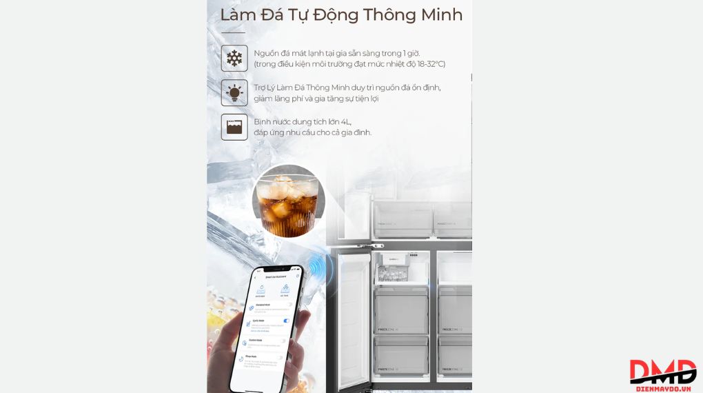 Tủ lạnh Aqua Inverter Multi Door 495 lít AQR-MA570XA(GB)U1