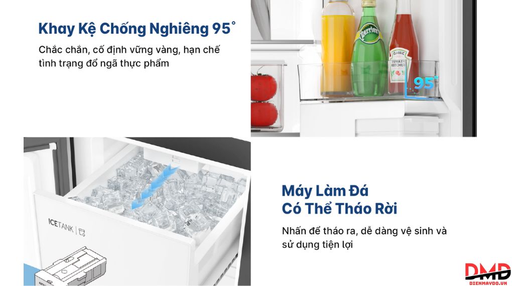 Tủ lạnh Aqua Inverter Multi Door 529 lít AQR-M600XA(GB)