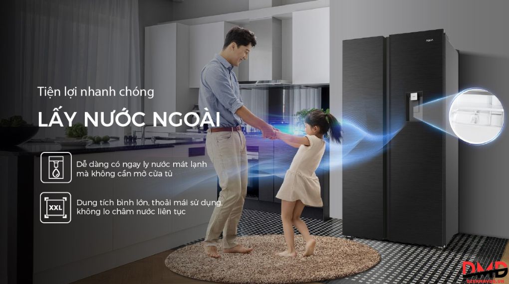 Tủ lạnh Aqua Inverter Side By Side 646 lít AQR-S682XA(WFS)