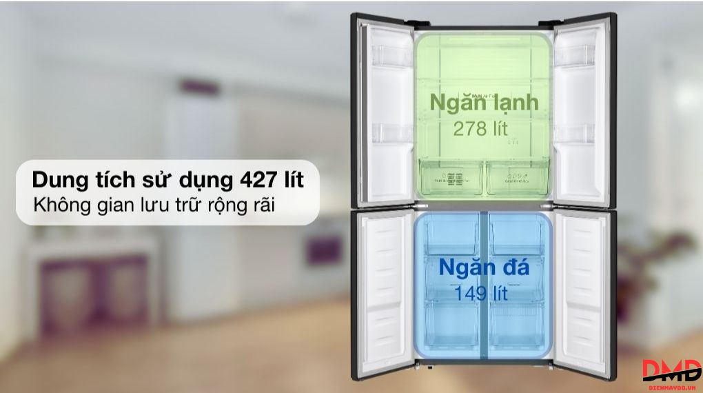 Tủ lạnh Hisense Inverter Multi Door 427 lít RQ519N4EBU