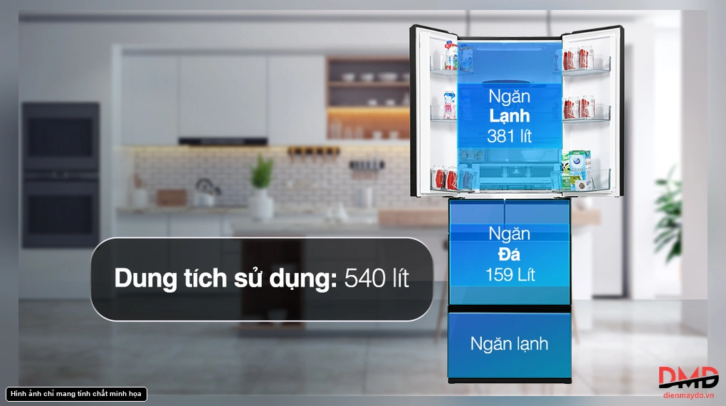 Tủ lạnh Hitachi Inverter 540 lít R-HW540RV(X)