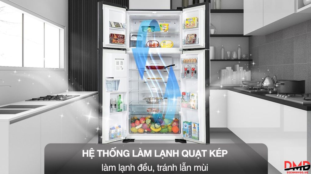 Tủ lạnh Hitachi Inverter Multi Door 540 lít R-FW690PGV7 GBK