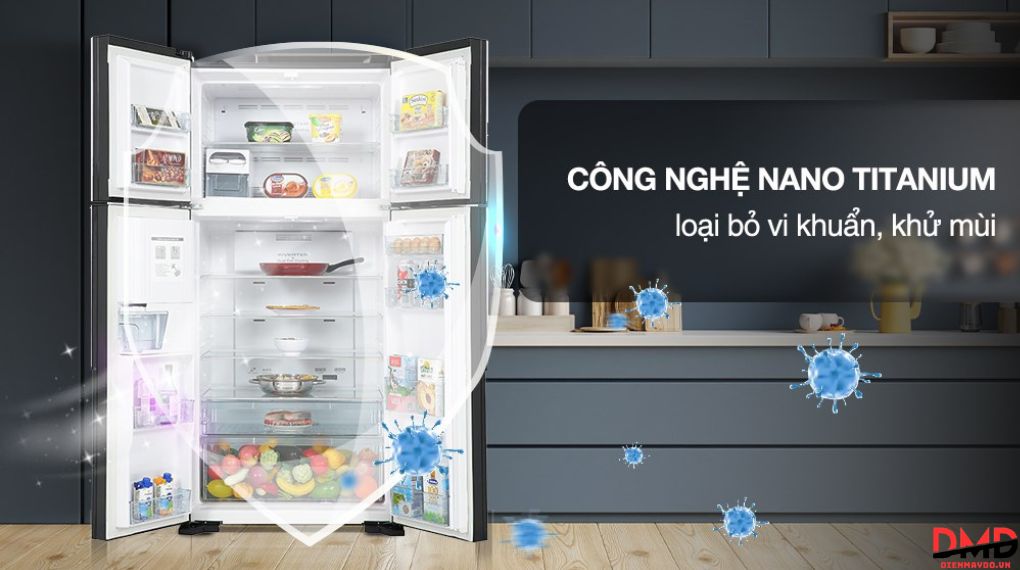 Tủ lạnh Hitachi Inverter Multi Door 540 lít R-FW690PGV7 GBK