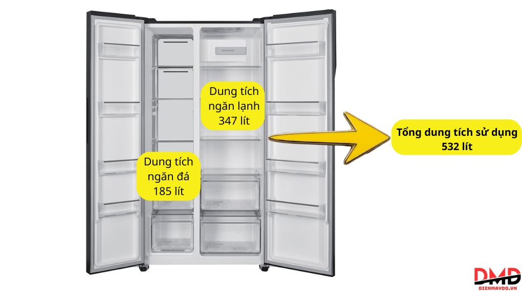 Tủ lạnh Hitachi Inverter Side By Side 532 lít HRSN9563DDXVN
