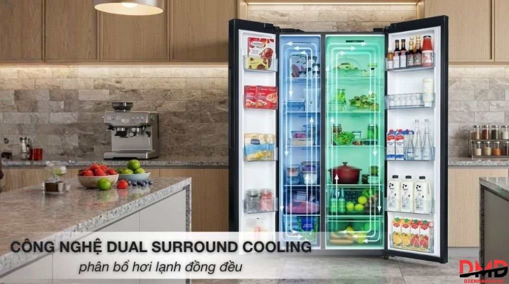 Tủ lạnh Hitachi Inverter Side By Side 656 lít HRSN9713ESGBKVN