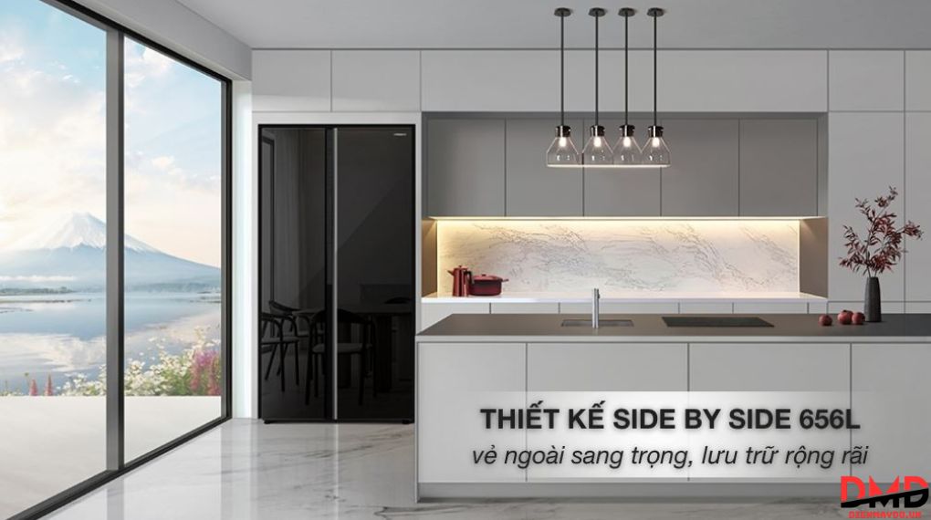 Tủ lạnh Hitachi Inverter Side By Side 656 lít HRSN9713ESGBKVN