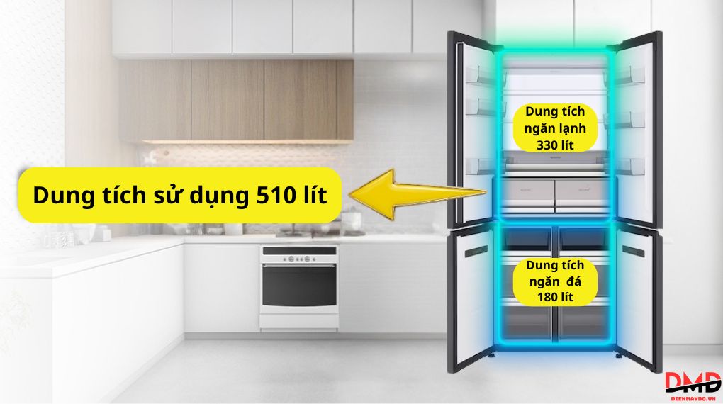 Tủ lạnh LG Inverter Multi Door 510 lít F51EG
