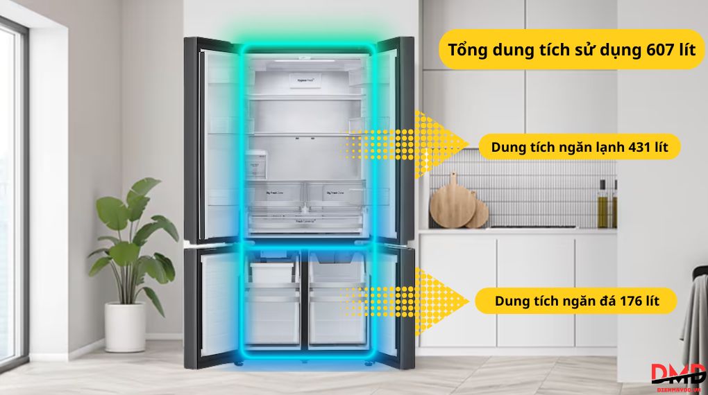 Tủ lạnh LG Inverter Multi Door 607 lít F61BMD