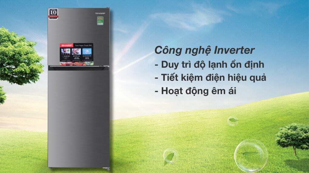 Tủ lạnh Sharp Inverter 181 lít SJ-X198V-SL
