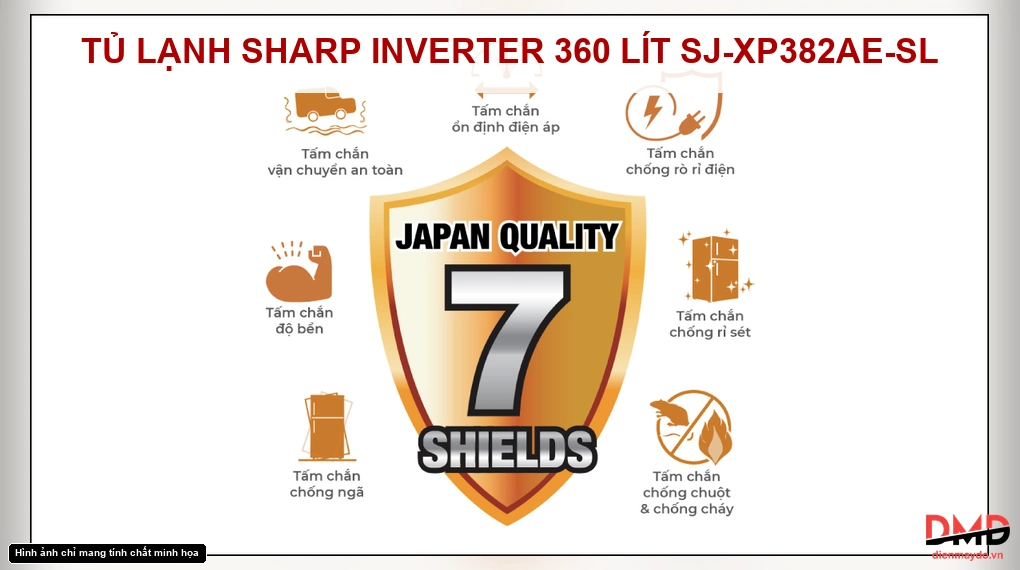 Tủ lạnh Sharp Inverter 360 lít SJ-XP382AE-SL