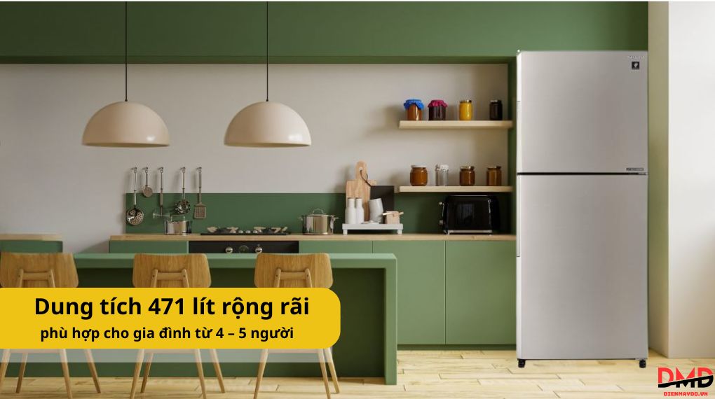 Tủ lạnh Sharp Inverter 471 lít SJ-XP500AE-SL
