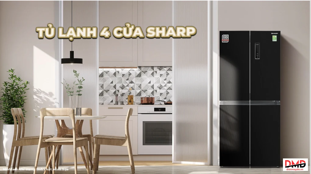 Tủ lạnh Sharp Inverter Multi Door 362 lít SJ-FX420V-BK