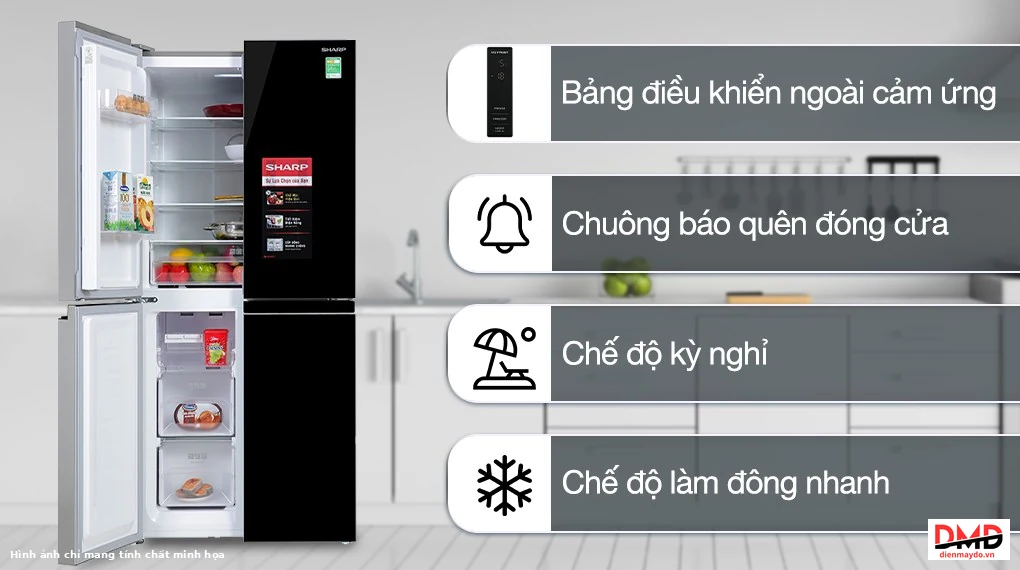 Tủ lạnh Sharp Inverter Multi Door 362 lít SJ-FX420V-BK
