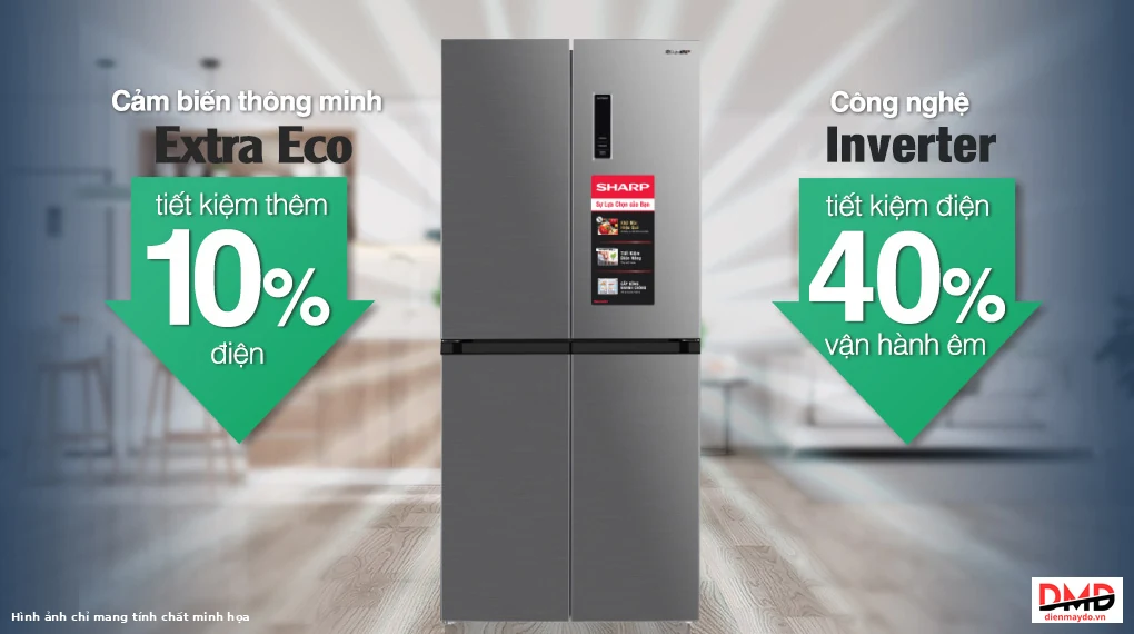 Tủ lạnh Sharp Inverter Multi Door 362 lít SJ-FX420V-SL