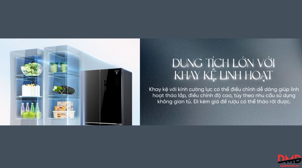 Tủ lạnh Sharp Inverter Multi Door 421 lít SJ-FXP510VG-CH