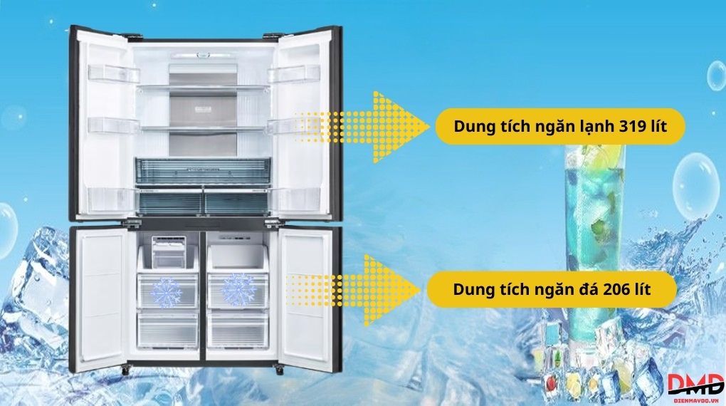 Tủ lạnh Sharp Inverter Multi Door 525 lít SJ-FX610V-SL