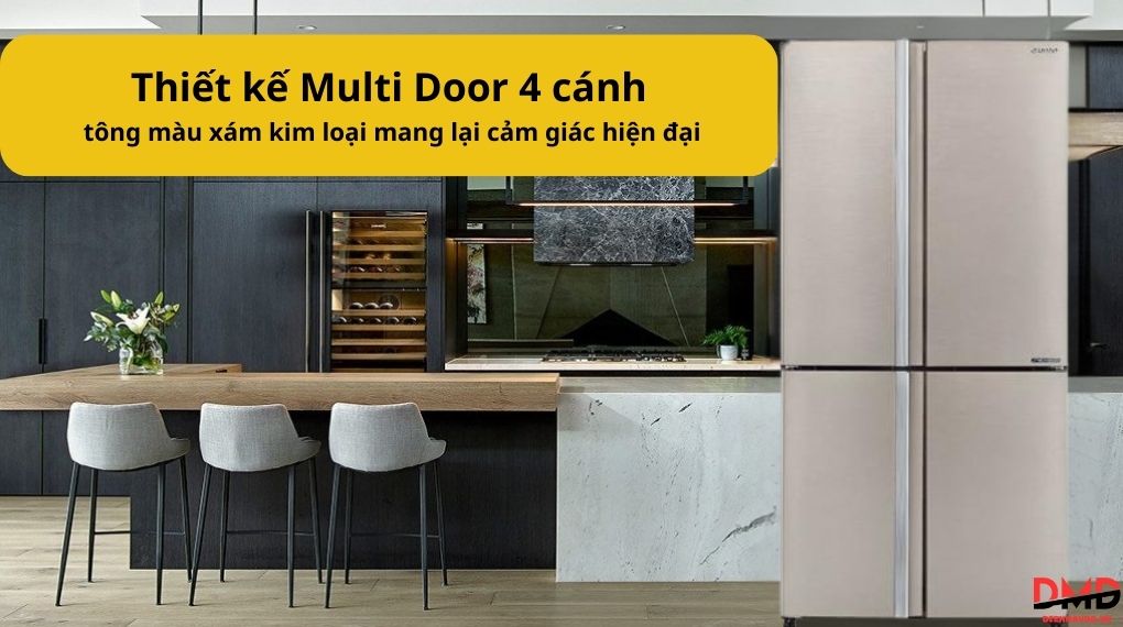 Tủ lạnh Sharp Inverter Multi Door 572 lít SJ-FX650V-SL