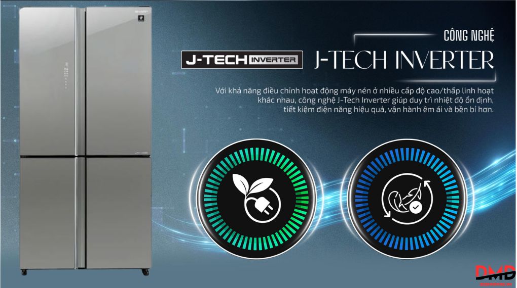 Tủ lạnh Sharp Inverter Multi Door 572 lít SJ-FXP650VG-SL