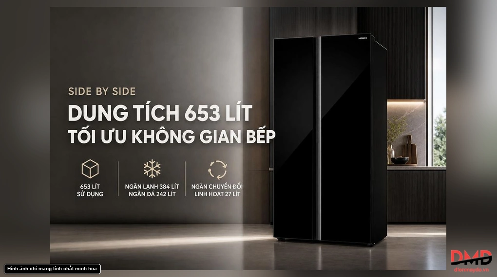 Tủ lạnh Hitachi Inverter 653 lit side by side HRSN9713ESAUVN 01