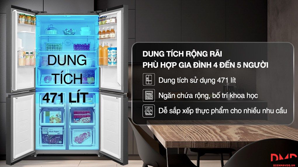 Tủ lạnh Toshiba Inverter 471 lít Multi Door GR-RF606WI-PMV(60)-AG