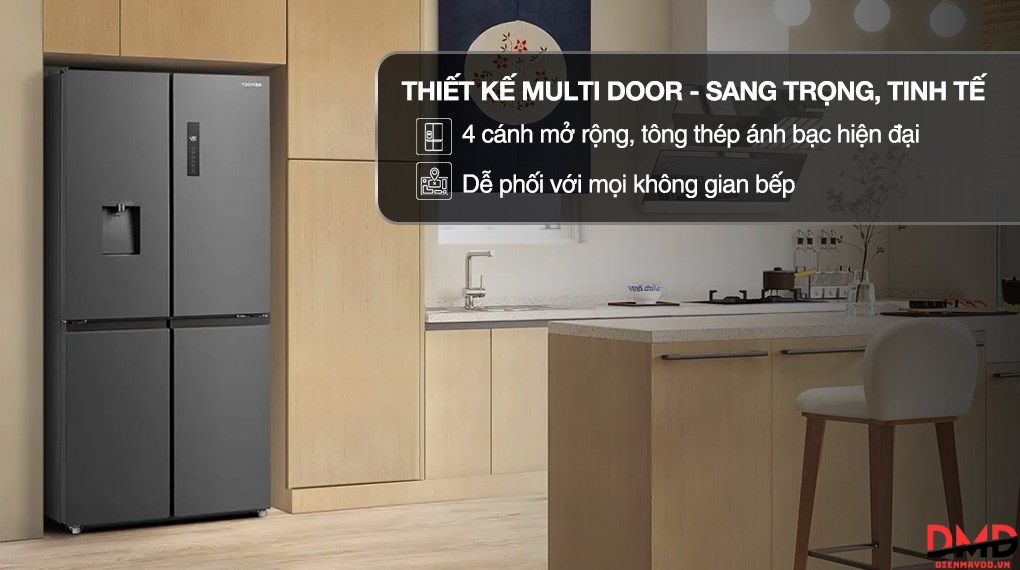 Tủ lạnh Toshiba Inverter 471 lít Multi Door GR-RF606WI-PMV(60)-AG