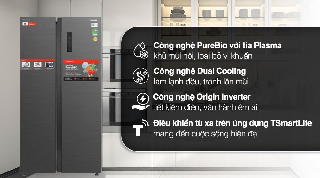 Tủ lạnh Toshiba Inverter 555 lít GR-RS696WI-PMV(60)-AG