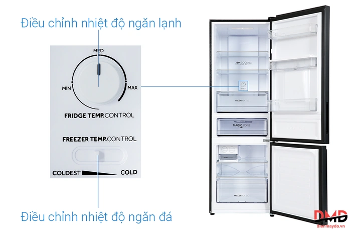 Tủ lạnh Aqua Inverter 324 lít AQR-B390MA(WSL)