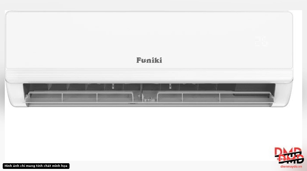 Front view of the Điều hòa Funiki Inverter 2.5 HP HIC24TMM-6 indoor unit with the louver open