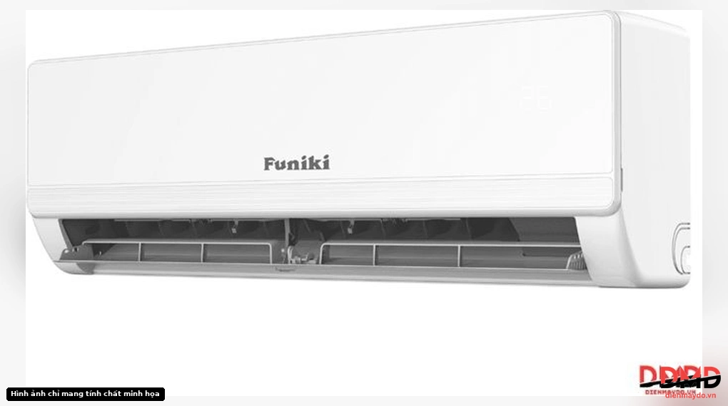 Góc nghiêng dàn lạnh Điều hòa Funiki Inverter 1.5 HP HIC12TMM-6 khi mở cánh đảo gió