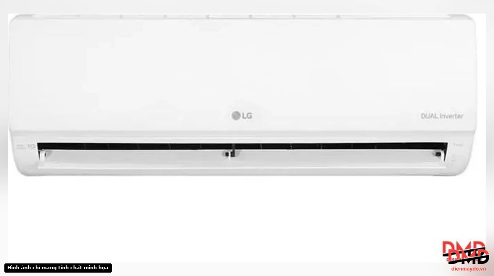 Front view of Điều hòa LG Inverter 2 HP IEC18M2 indoor unit with open louver