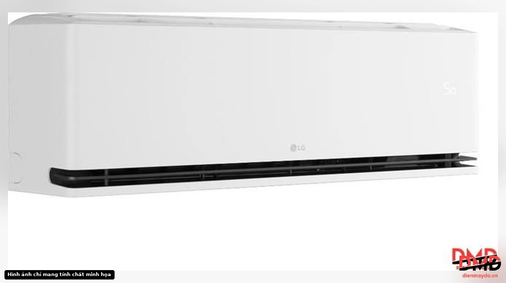 Left angled view of Điều hòa LG Inverter 1 HP IDC09M2 indoor unit, closed louver