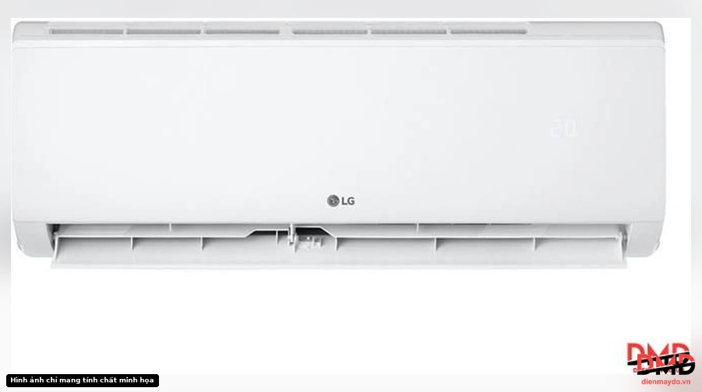 Front view of the open indoor unit of Điều hòa LG Inverter 1 HP IFC09M1