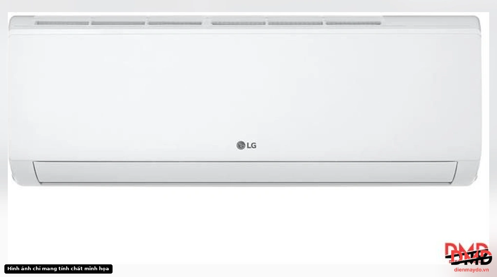 Front view of the closed indoor unit of Điều hòa LG Inverter 1 HP IFC09M1