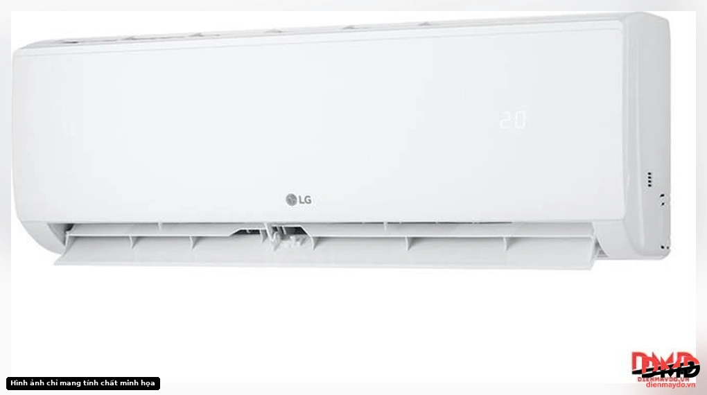 Right angled view of the open indoor unit of Điều hòa LG Inverter 1 HP IFC09M1