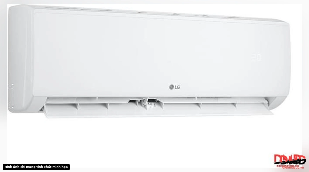 Left angled view of Điều hòa LG Inverter 2.5 HP IFC24M1 indoor unit with open louver