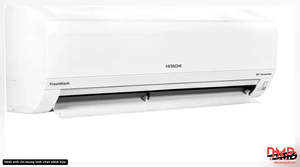Right angled view of Điều hòa Hitachi Inverter 1 HP RAK/RAC-CH10PCASV indoor unit with open louver